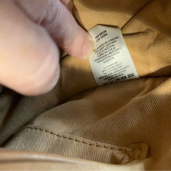 Anthropologie Tan Sheepskin supple soft Leather Crossbody Bag with studs - Picture 8 of 9